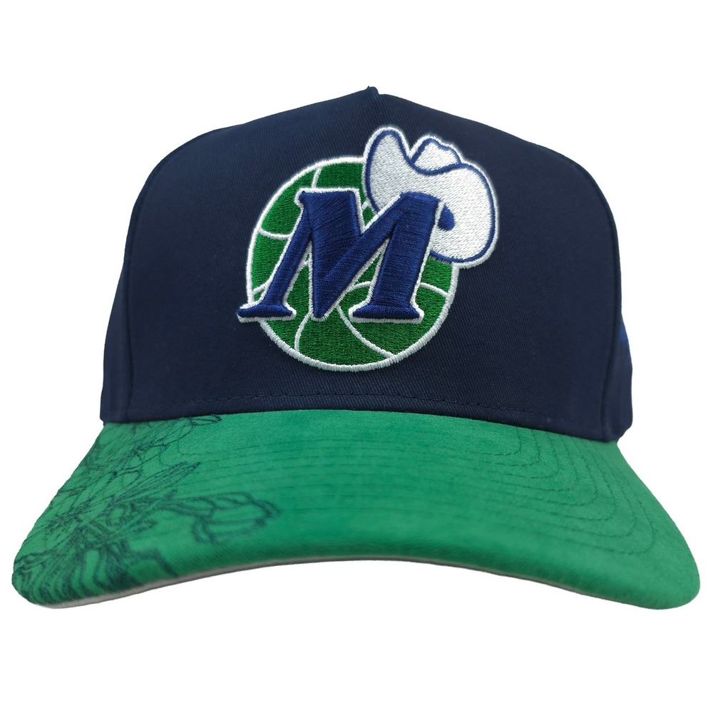Dallas Mavs Mitchell & Ness NBA Pro Fit Snapback Hat Cap 3D Logo Floral NWT